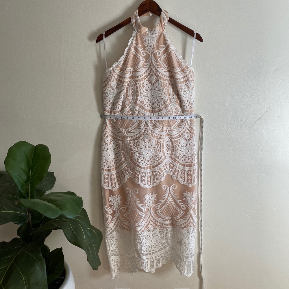 Lulu’s White Halter Lace Dress Worn Once
